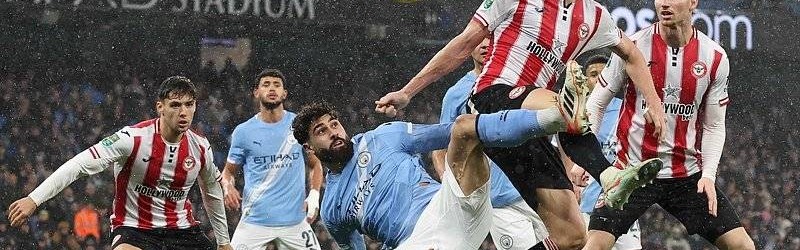 曼城2-0布伦特福德 晋级英联杯四强