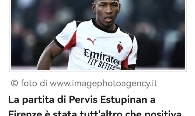 意甲：米兰1比1战平佛罗伦萨，赛后媒体点名批评了埃斯图皮尼安的表现